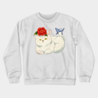 Minhwa: Cat and Butterfly H Type Crewneck Sweatshirt